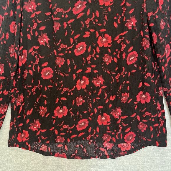 Velvet Graham Spencer Floral Top Womens XS Red Whimsigoth Witchy Romantic Blouse - Picture 5 of 12